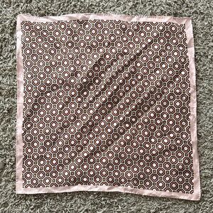 Tory Burch Pink and Brown Hexagon Scarf